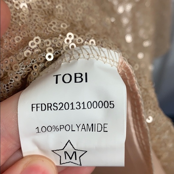 TOBI rose gold sequin dress NWT - Picture 5 of 5